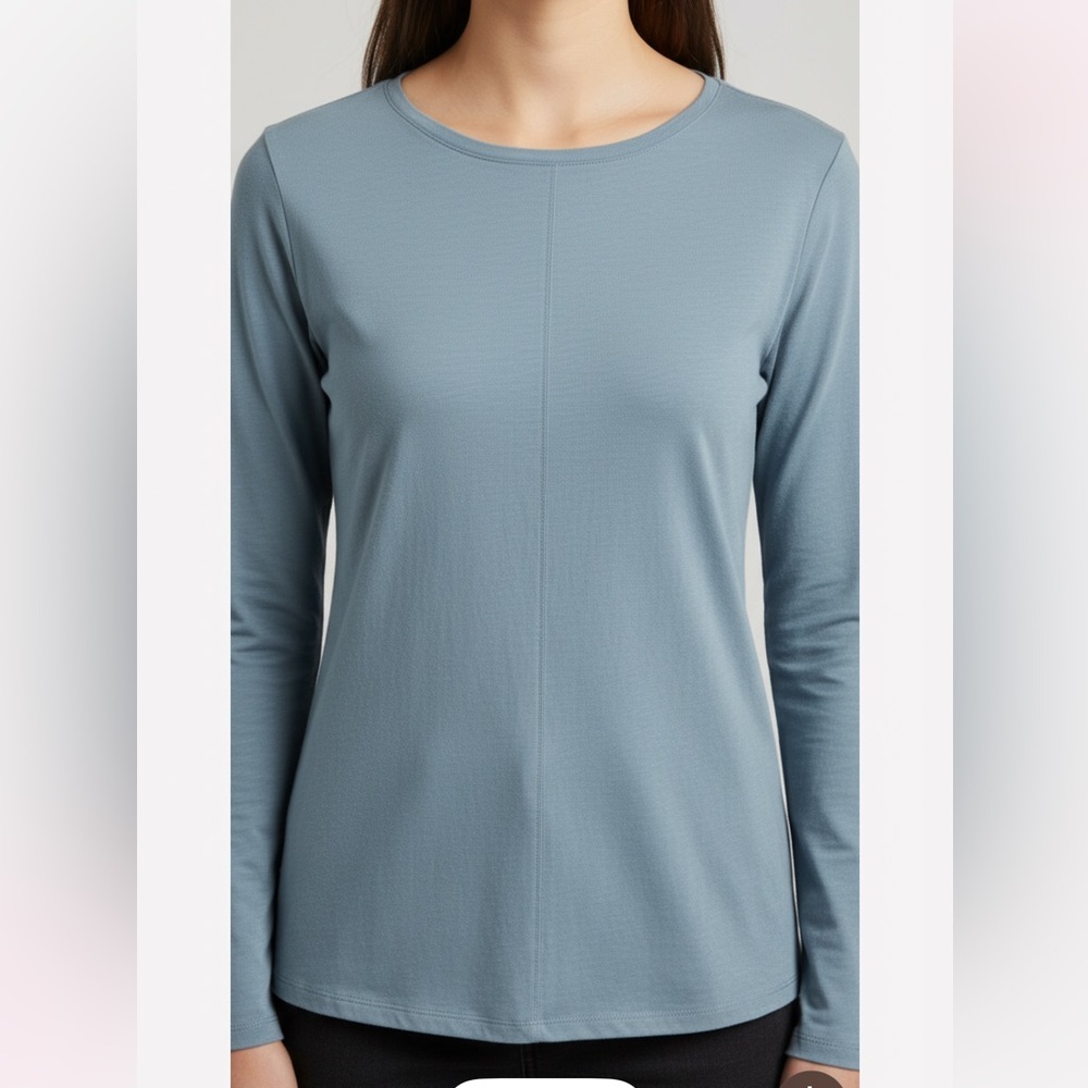 ANTIBES Blanc Basic Modal Cotton Crew Tee. S